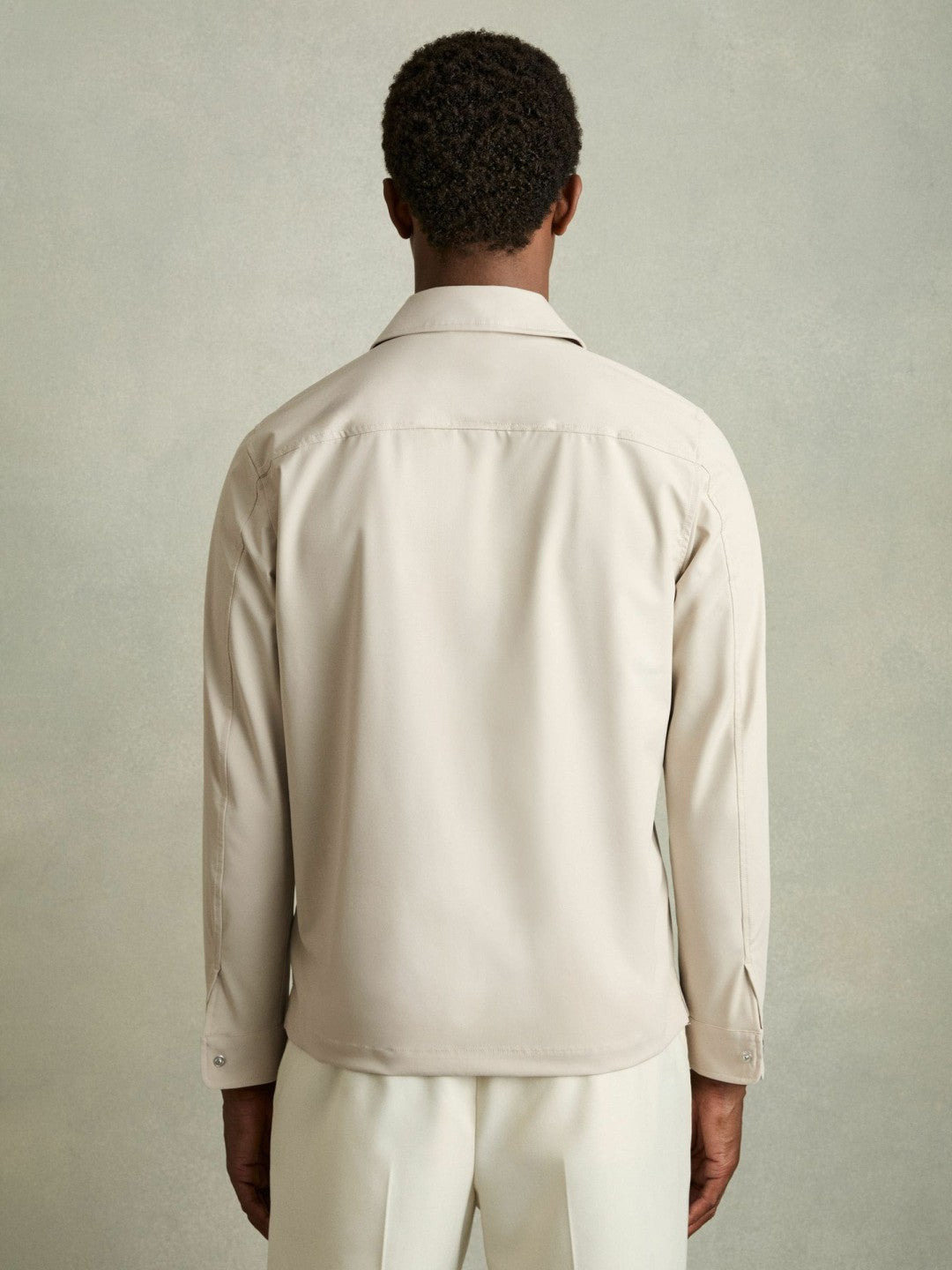 Technical Zip-Through Overshirt Stone | Mens