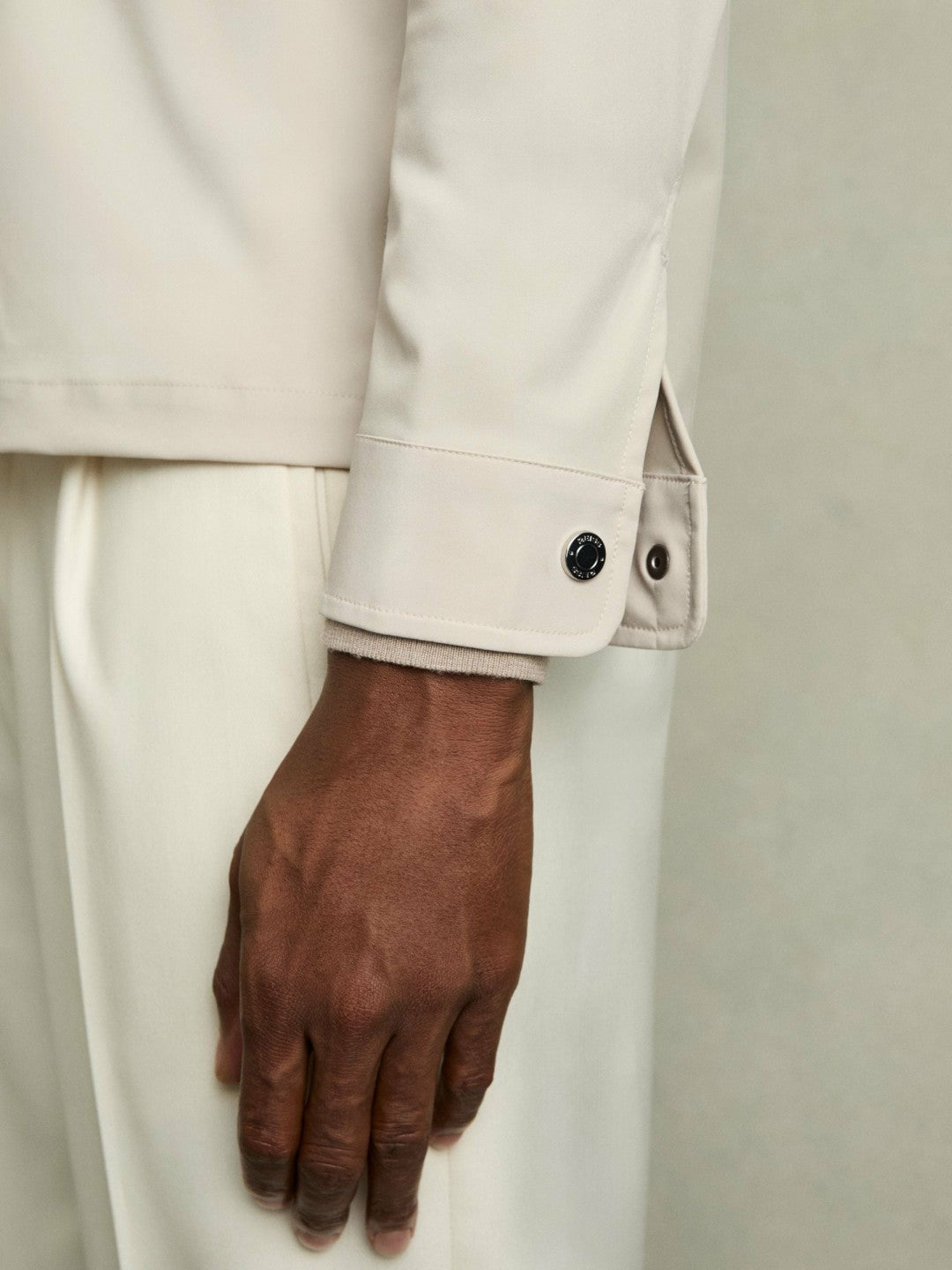 Technical Zip-Through Overshirt Stone | Mens