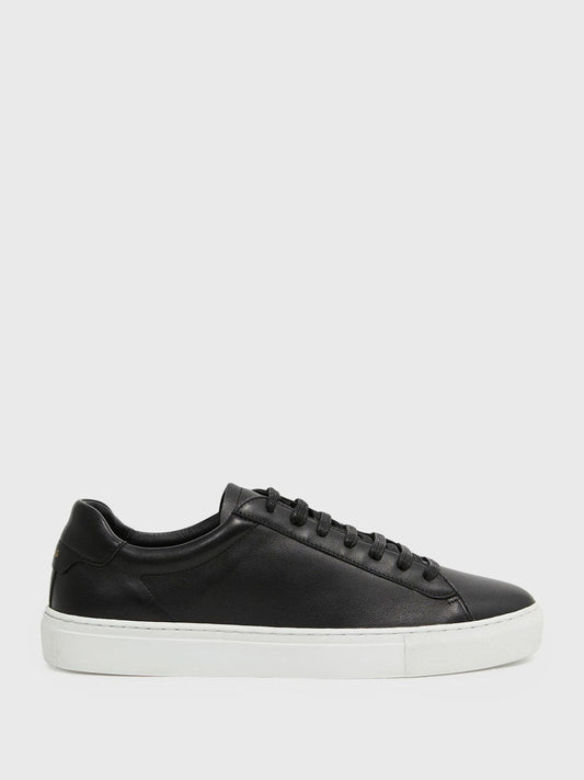 Leather Low-Top Trainers Black | Mens