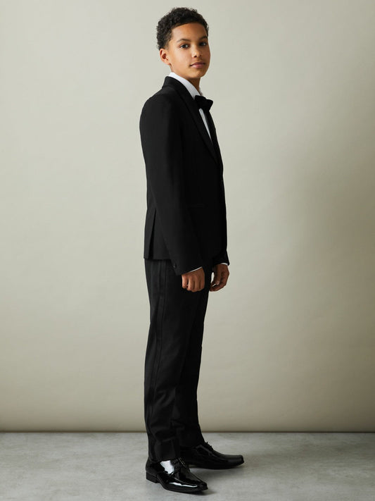 Wool-Blend Double-Breasted Tuxedo Jacket Black | Children