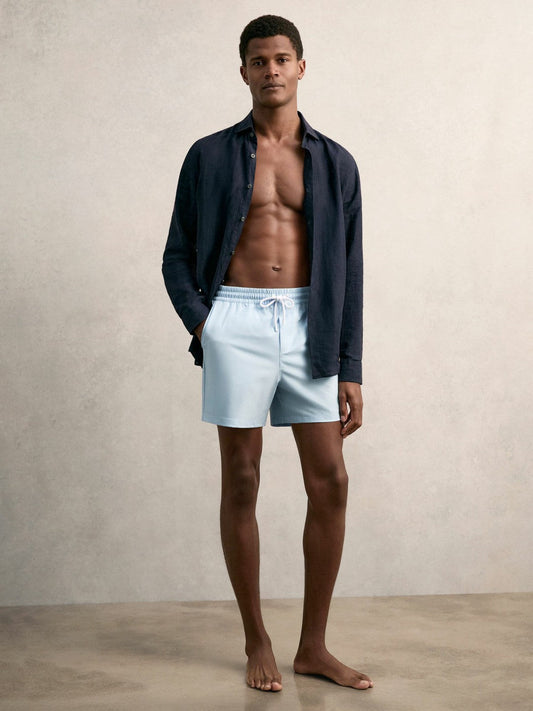 Drawstring Swim Shorts Soft Blue | Mens