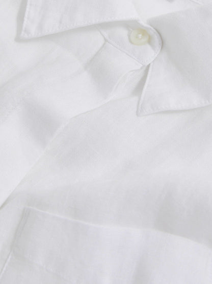 Linen Button-Through Shirt White | Womens