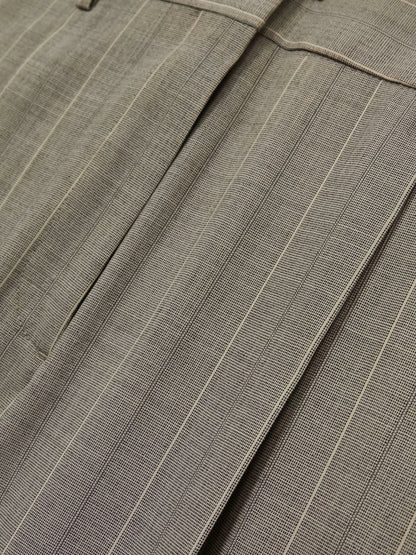 Wool-Blend Wide-Leg Pinstripe Trousers Grey | Womens