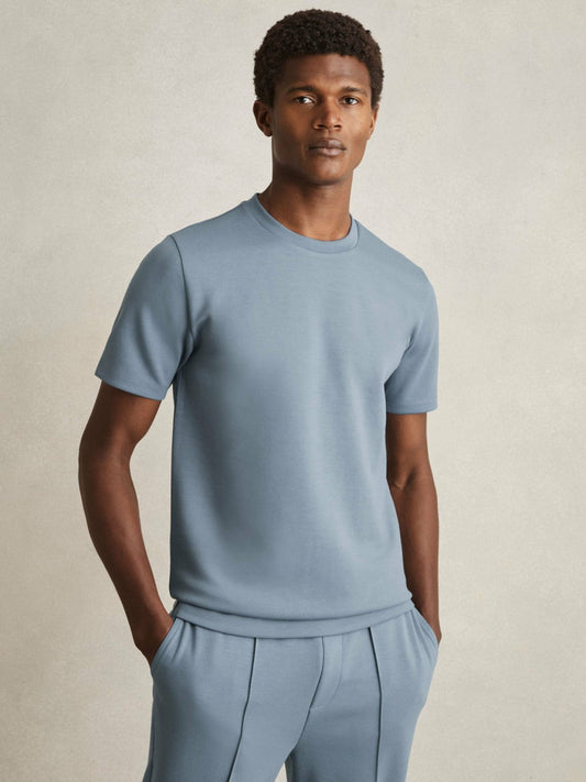 Interlock Jersey Crew Neck T-Shirt Airforce Blue | Mens