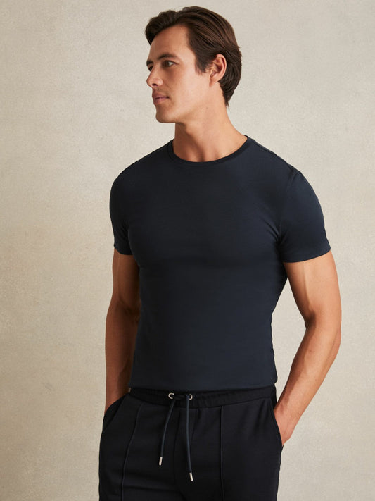 Cotton Sports-Fit T-Shirt Navy | Mens