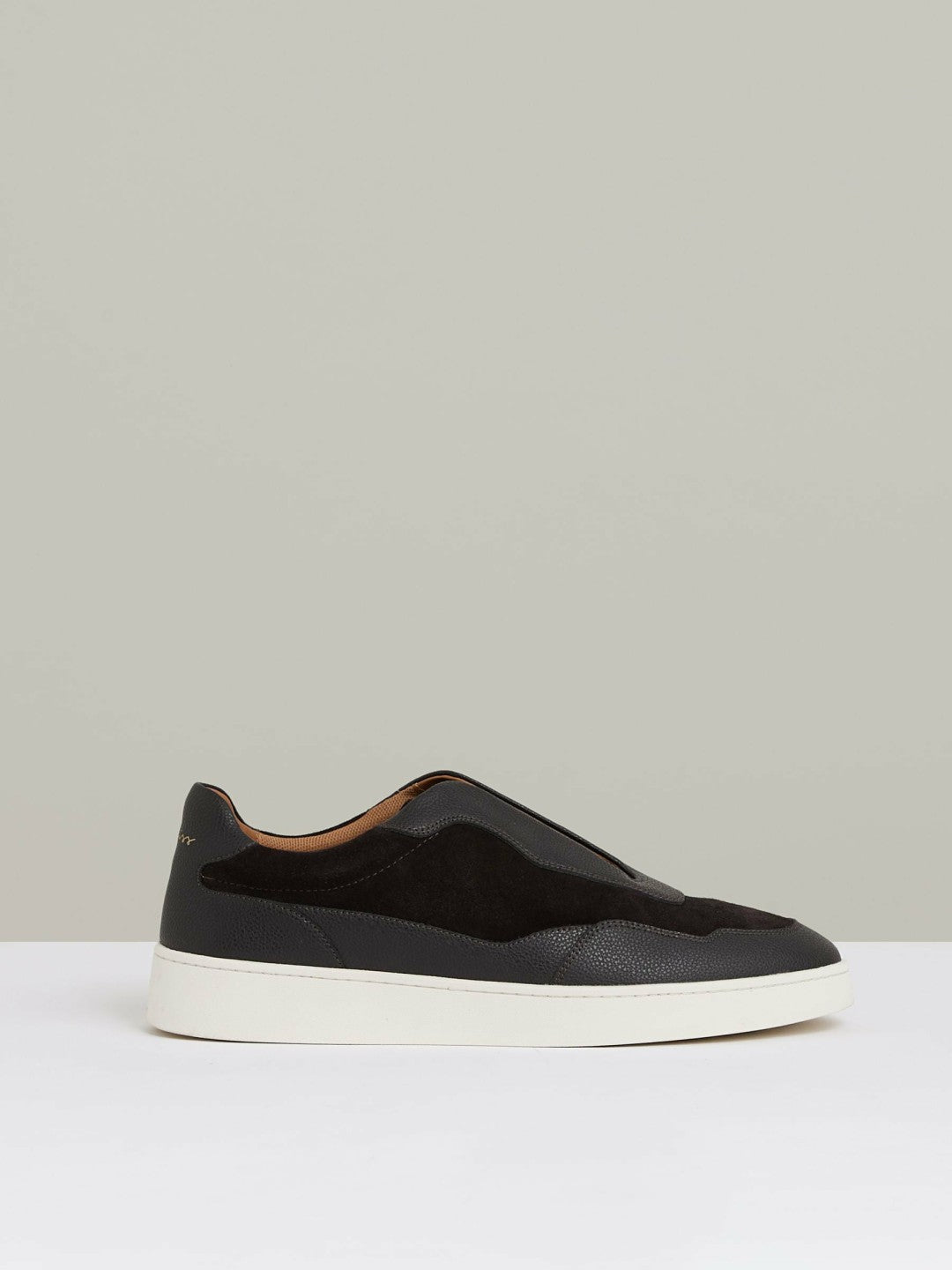 Leather Elasticated-Lace Trainers Espresso Brown | Mens