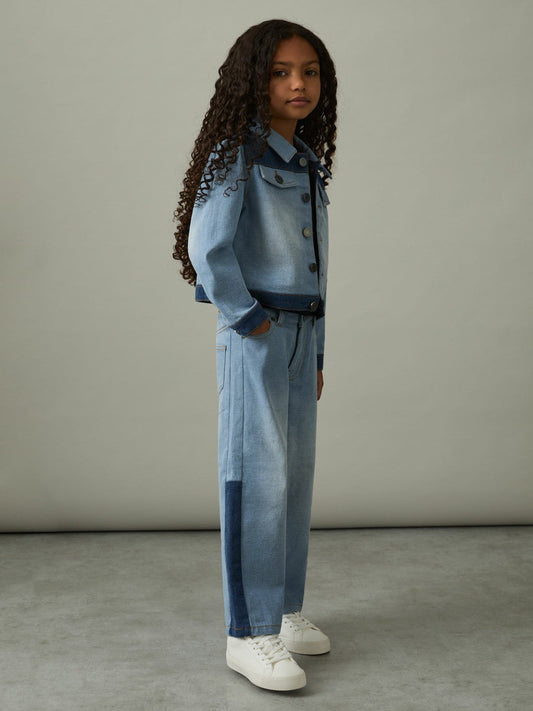 4-9 yrs Patchwork Denim Jeans Two-Tone Blue | Children