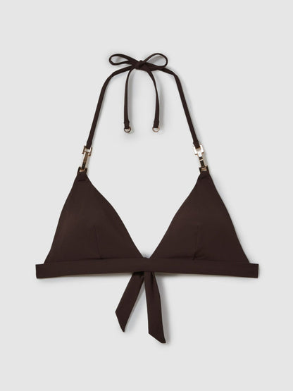 Triangle Halter Neck Bikini Top Chocolate | Womens