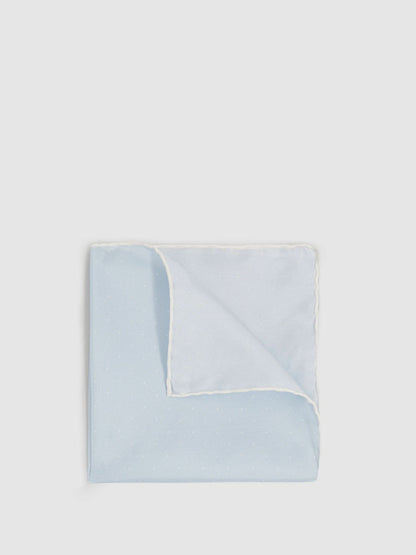 Polka Dot Silk Pocket Square Light Blue | Mens
