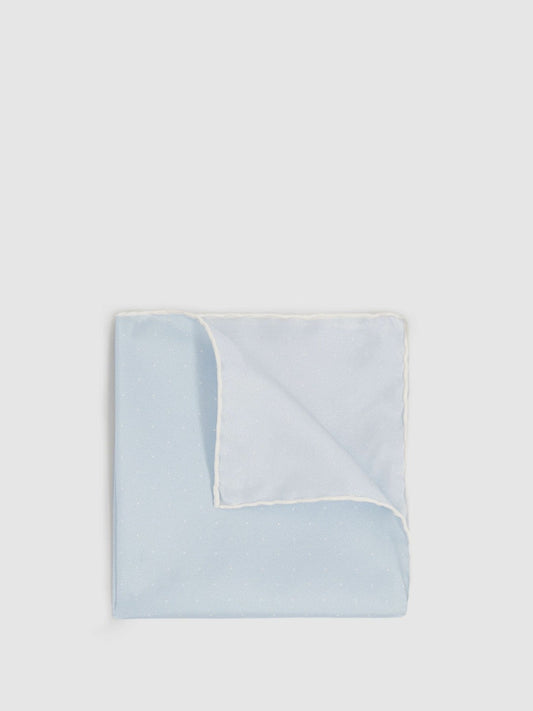 Polka Dot Silk Pocket Square Light Blue | Mens