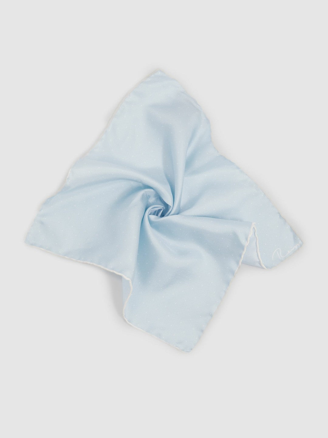 Polka Dot Silk Pocket Square Light Blue | Mens