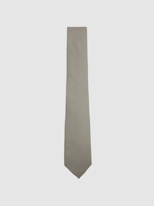 Textured Silk Blend Tie Light Sage | Mens
