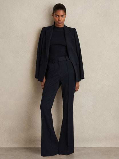 Flared Suit Trousers Navy | Womens