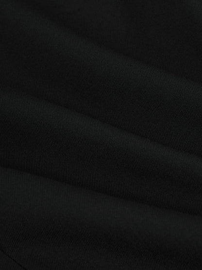 Wool-Blend Single-Breasted Suit Jacket Slim-Fit Black | Mens