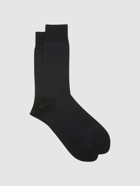 Striped Socks Black/Navy | Mens
