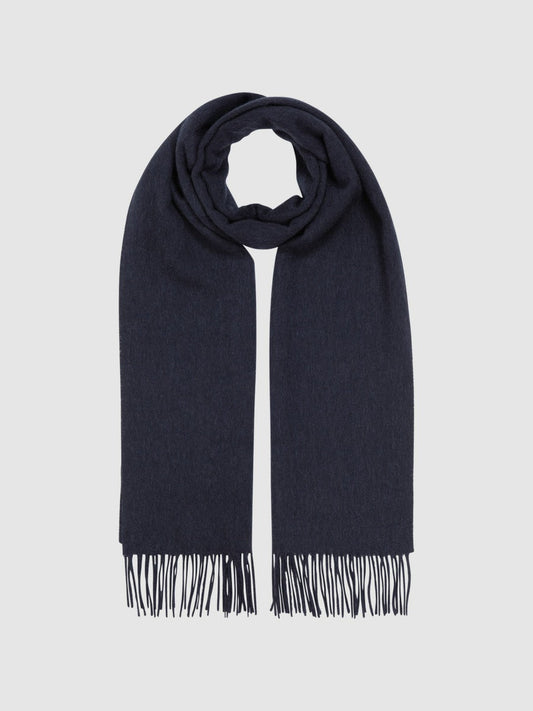 Wool and Cashmere Scarf Navy | Mens