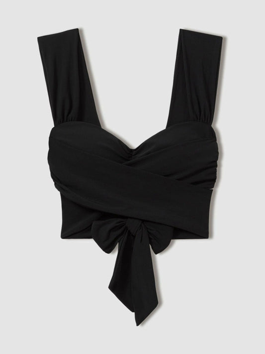 Wrap Design Bikini Top Black | Womens