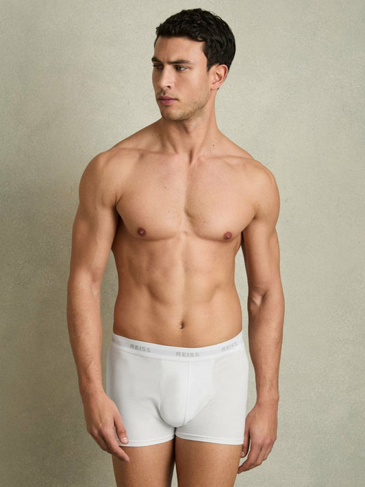 Three Pack Cotton Boxers White | Mens