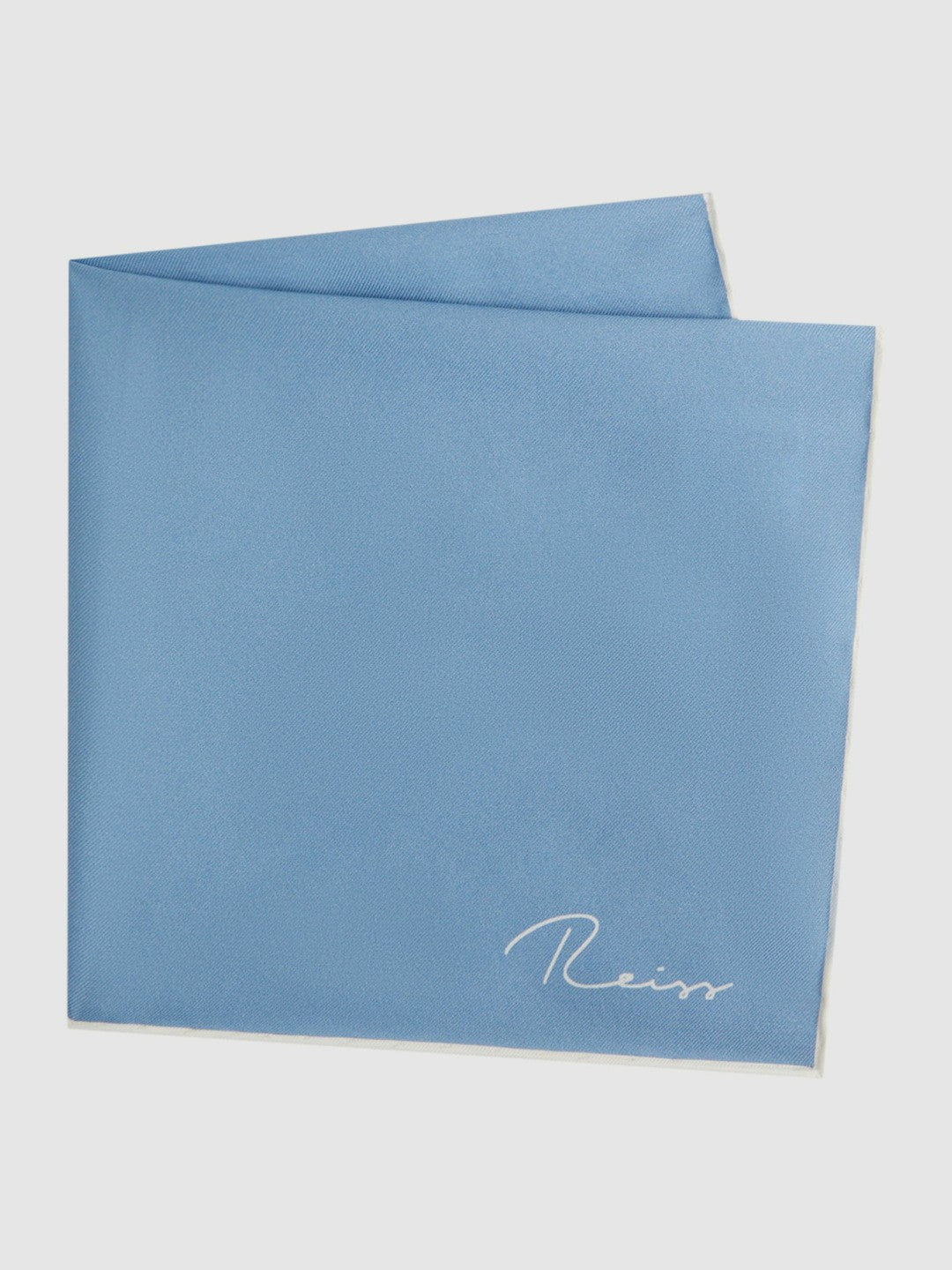 Plain Silk Pocket Square Soft Blue | Mens