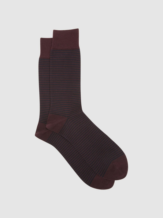 Striped Socks Bordeaux | Mens