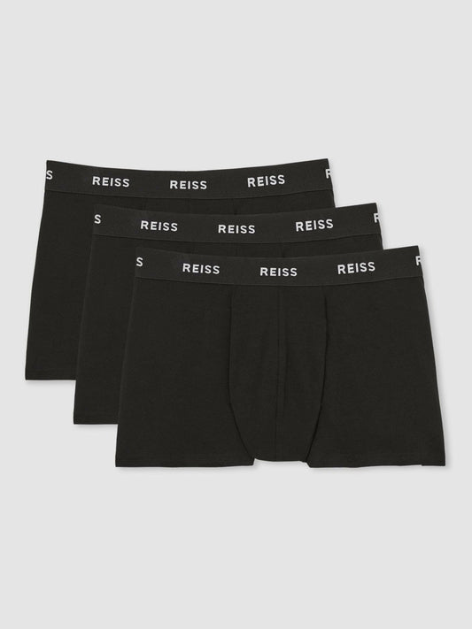 Three Pack Cotton Boxers Black | Mens