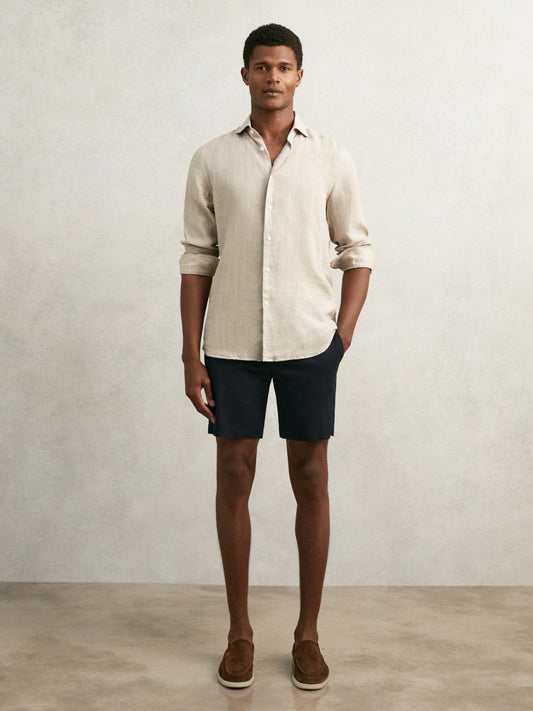 Short Length Casual Chino Shorts Navy | Mens