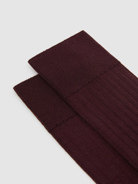 Ribbed Socks Bordeaux | Mens