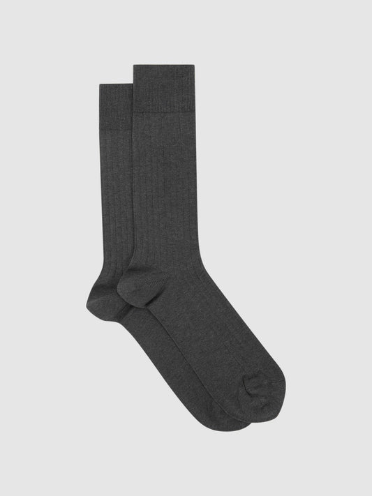 Ribbed Socks Charcoal | Mens