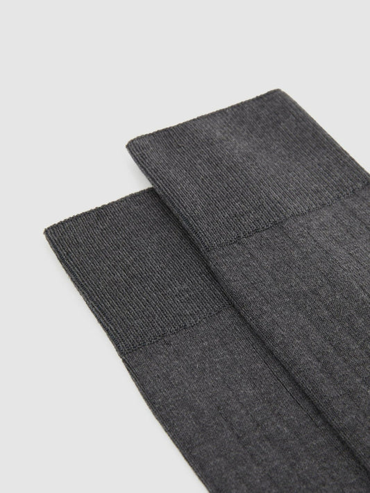 Ribbed Socks Charcoal | Mens