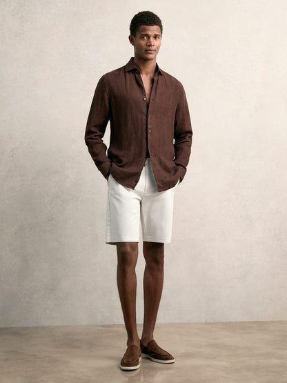Cotton Chino Shorts with Stretch Chalk | Mens
