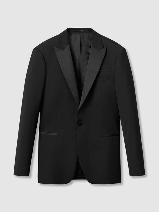 Regular Fit Single Breasted Tuxedo Jacket Black | Mens