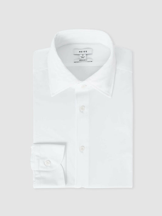 Regular Fit Button-Through Travel Shirt White | Mens
