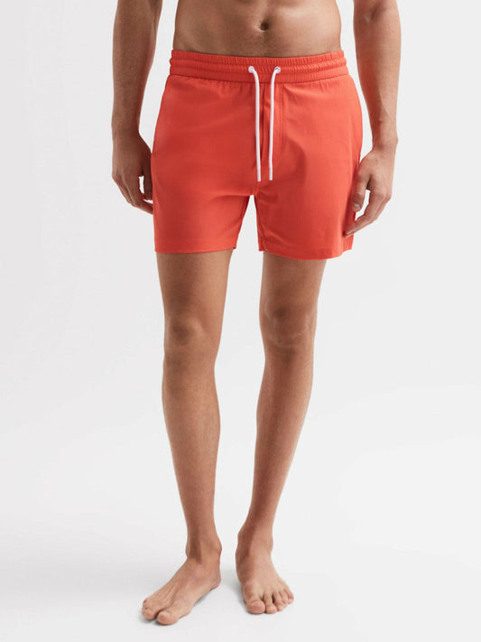 Plain Drawstring Swim Shorts Bright Orange | Mens