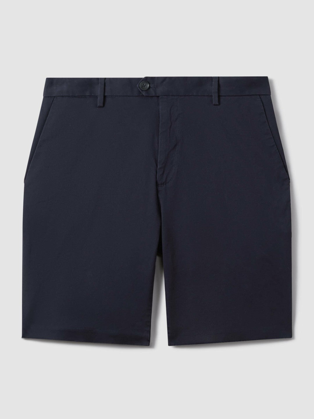 Cotton Chino Shorts with Stretch Navy | Mens