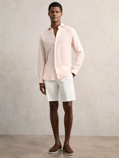 Cotton Chino Shorts with Stretch White | Mens