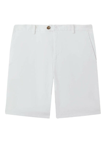 Cotton Chino Shorts with Stretch White | Mens