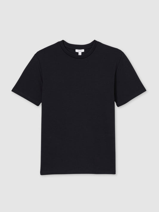 Interlock Jersey Crew Neck T-Shirt Navy Blue | Mens