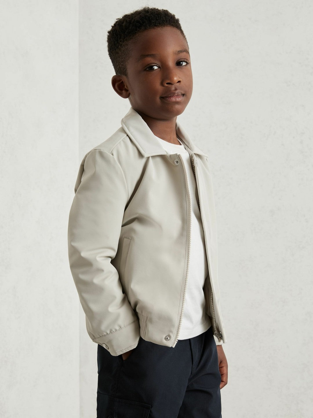 Zip-Through Harrington Jacket Stone | Children