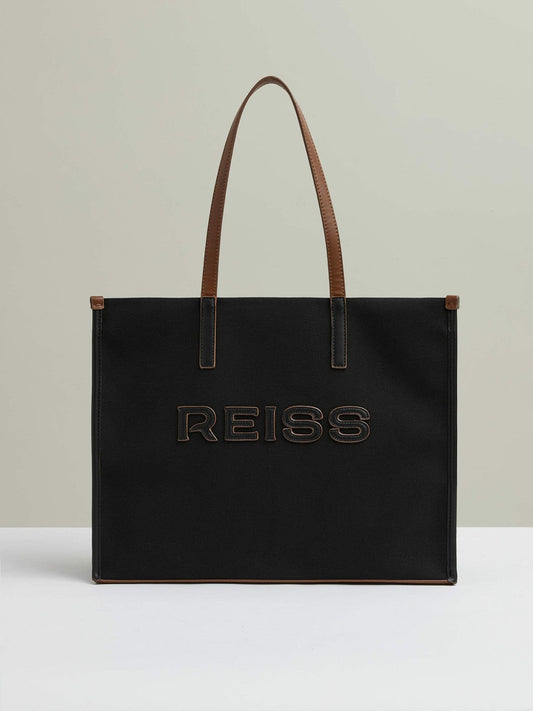 Canvas Logo Tote Bag Black | Womens