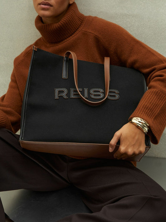 Canvas Logo Tote Bag Black | Womens
