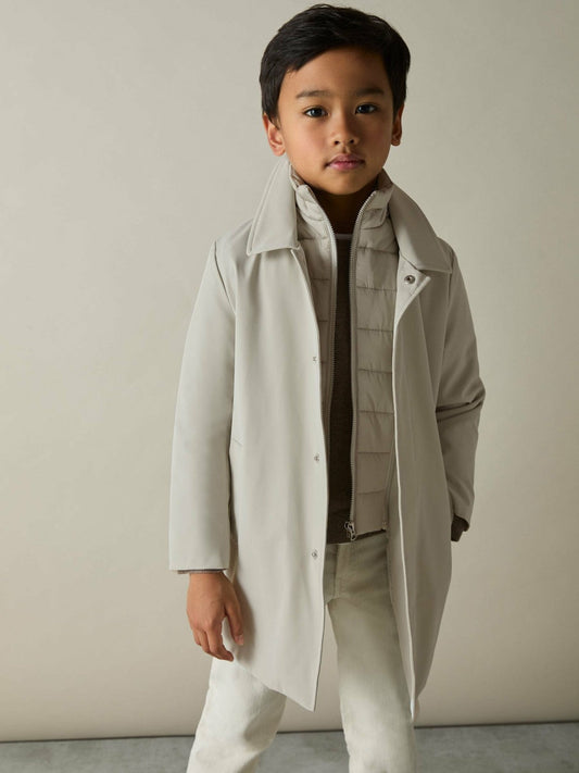 13-14 yrs Gabardine Coat with Removable Gilet Stone | Children