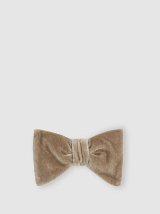 Velvet Bow Tie Taupe Brown | Mens