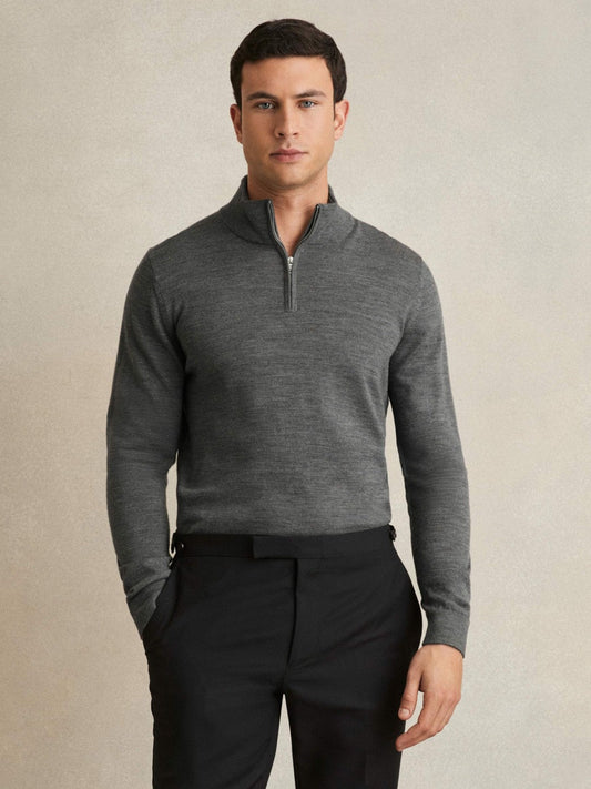 Merino Wool Half-Zip Jumper  | Mens