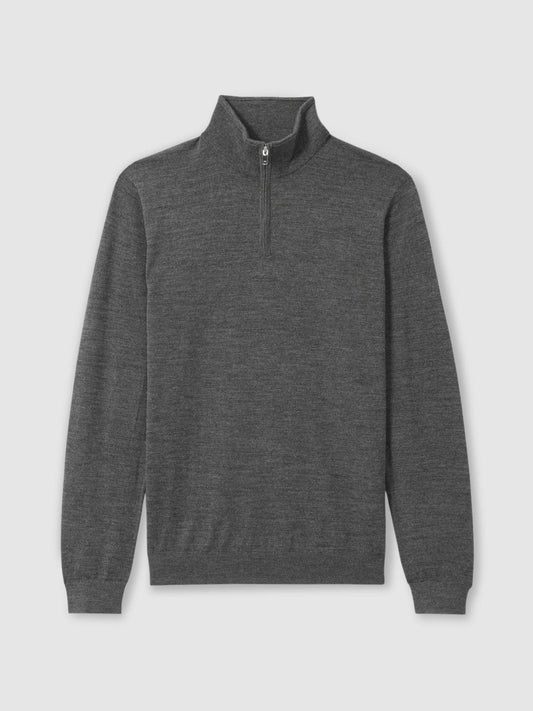 Merino Wool Half-Zip Jumper  | Mens
