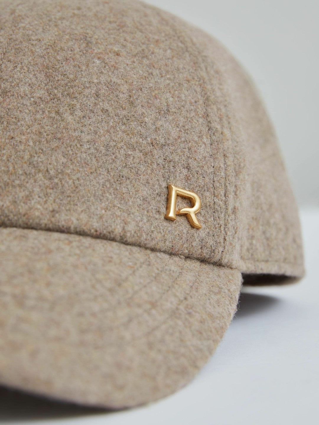 Wool Blend Flannel Baseball Cap Taupe | Womens