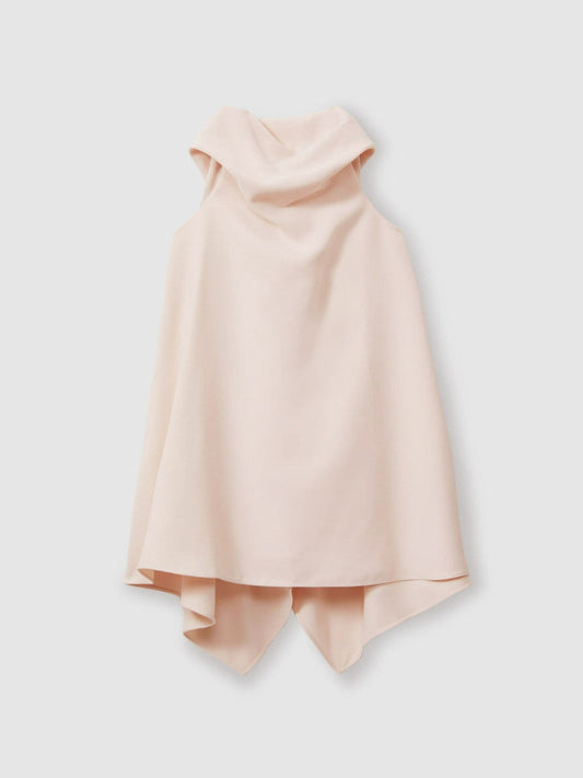 13-14 yrs High-Neck Drape Back Dress Pink | Children