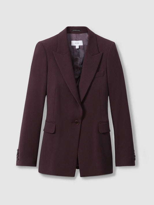 Petite Tailored Single Breasted Suit Blazer Berry | Womens