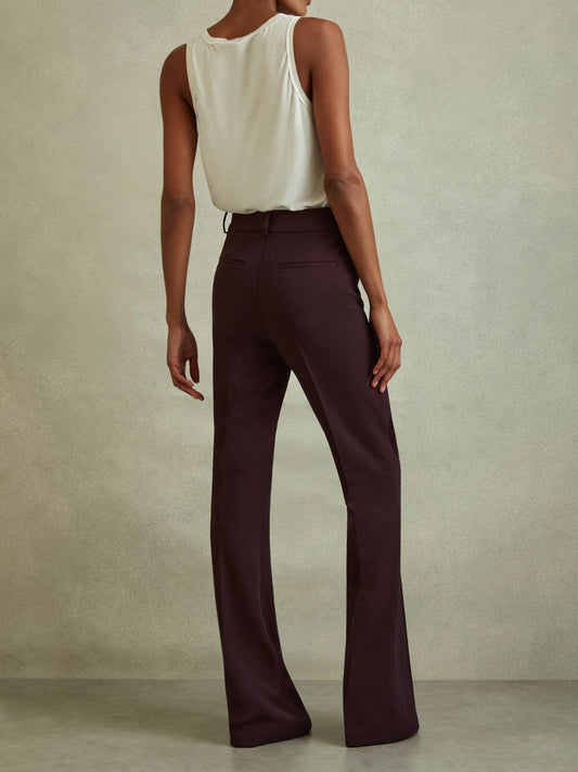 Petite Flared Suit Trousers Berry | Womens