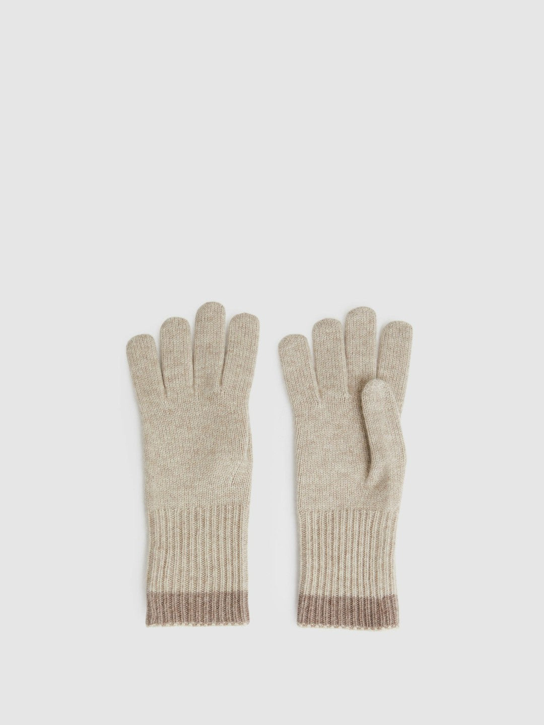 Wool Blend Tipped Gloves Taupe | Womens
