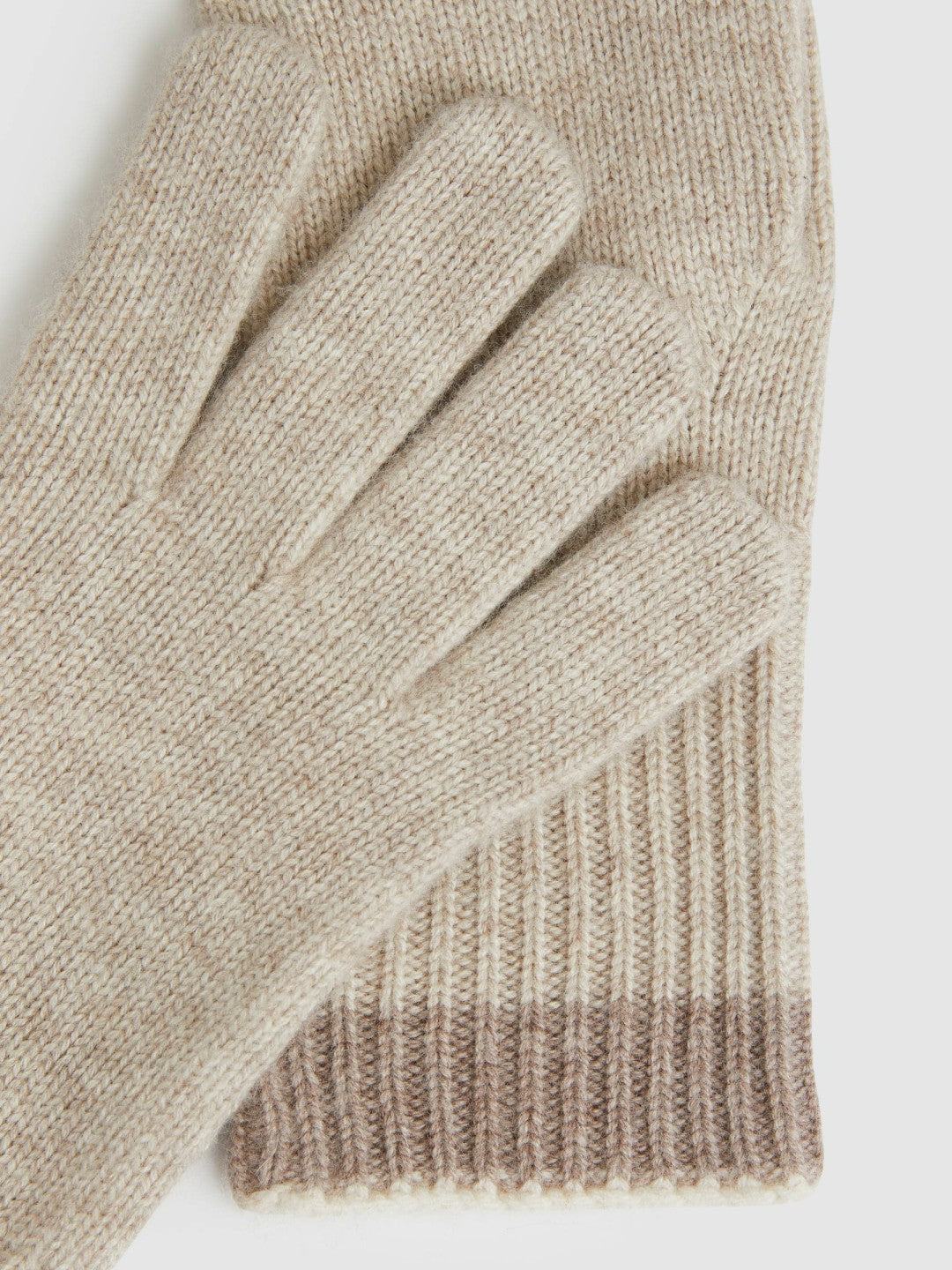 Wool Blend Tipped Gloves Taupe | Womens